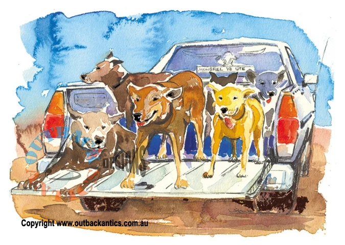 "Mongrel ute" Aussie Bush Greeting Card - Image 2